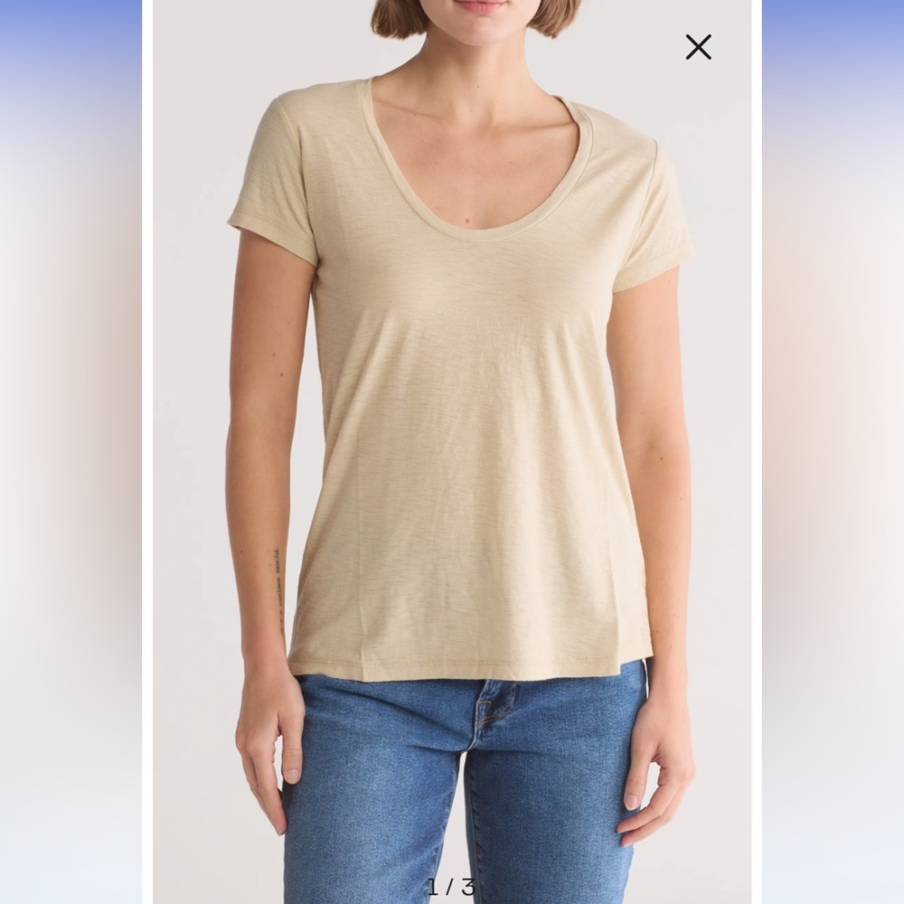 James perse scoop neck cap sleeve tshirt